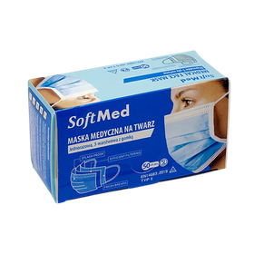 Maseczki ochronne z gumką (50 szt.) - niebieskie