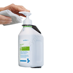 Uchwyt ścienny do butelki 500 ml, metalowy DIN32 z dozownikiem