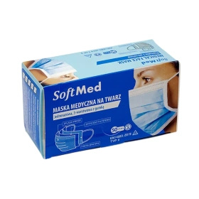 Maseczki ochronne z gumką (50 szt.) - niebieskie