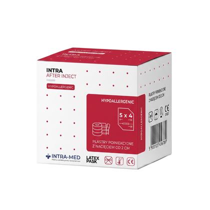 Plaster poiniekcyjny - Intra After Inject - 4 cm x 5 m (250 szt.) do odrywania