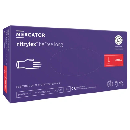 NITRYLEX BEFREE LONG - Rękawice nitrylowe bezpudrowe (100 szt.)