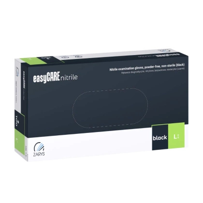 easyCARE rękawice nitrylowe bezpudrowe CZARNE (op. 100 szt.)