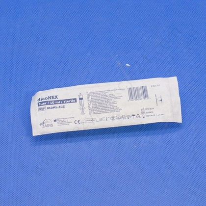 Strzykawka trzyczęściowa 10 ml Luer, zielony tłok (100 szt.) - dicoNEX