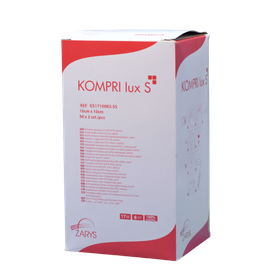 Kompresy gazowe 17. nitkowe 8. warst. KOMPRI lux S 10 x 10 cm (50 x 3 szt.) STERYLNE - Zarys