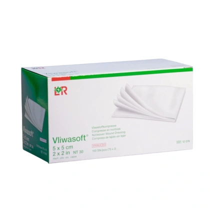 VLIWASOFT Sterile 5 x 5 cm. Kompresy włókninowe 4. warst. (75 x 2 szt.) sterylne.