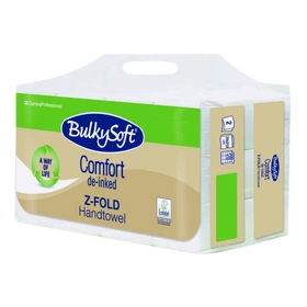 Ręcznik Z-Fold, panelowy, biały 24 x 21 cm (3000 szt.) - BulkySoft