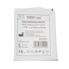 Gaza opatrunkowa 17. nitkowa 1/2 m2, STERYLNA - TM