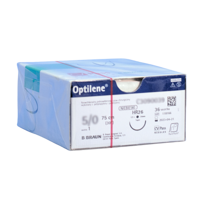 Nici OPTILENE 2/0 ig. 30 mm, 1/2 koła, okrągła / 75 cm - niewchłanialne (36 szt.)