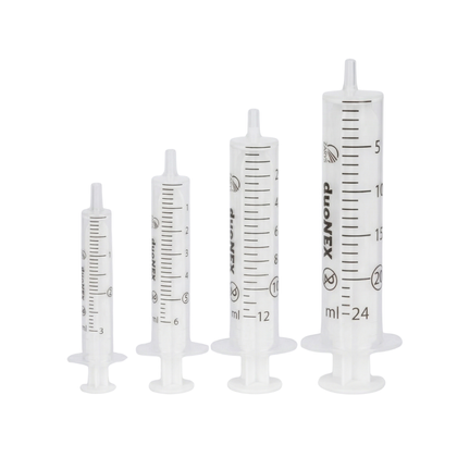 Strzykawka 10 ml. dwuczęściowa, Luer, biały tłok (100 szt.) - duoNEX