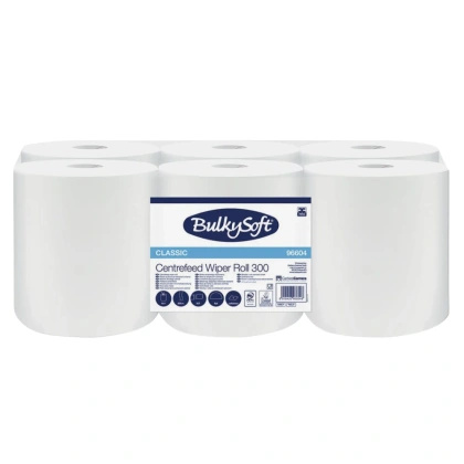 Ręcznik w roli, 1-warstwowy, centralnie dozowany, MAXI, biały, <br>300 m, (6 rolek) Classic - BulkySoft