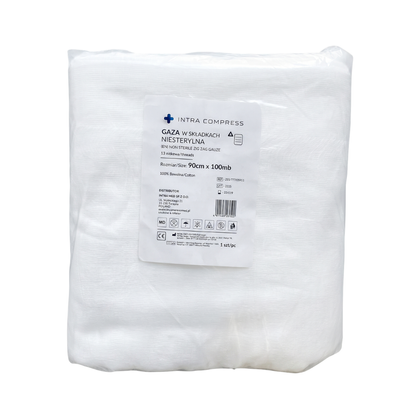 Gaza opatrunkowa 17. nitkowa 90 cm x 100 mb. niesterylna - Inter-Med