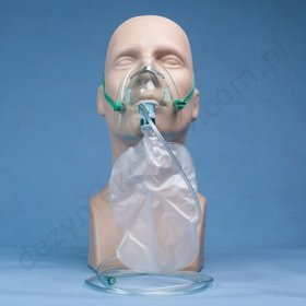 Maska do tlenu dla dorosłych z rurką i workiem rozm. XL