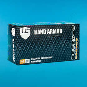 Rękawice nitrylowe, bezpudrowe, wytrzymałe, pomarańczowe (100 szt.) - Hand Armor