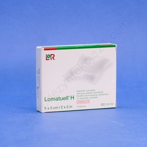 Lomatuell H 5 x 5 cm. Maściowy opatrunek tiulowyz parafiną (10 szt.)