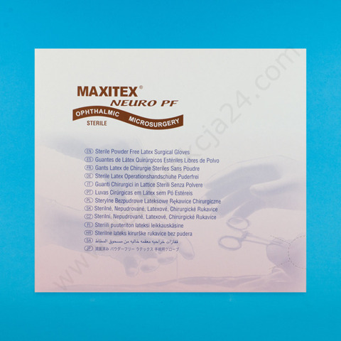 NEURO PF Maxitex - Rękawice lateksowe bezpudrowe sterylne do mikrochirurgii (brązowe) (1 para)
