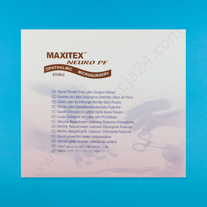 NEURO PF Maxitex - Rękawice lateksowe bezpudrowe sterylne do mikrochirurgii (brązowe) Rozmiar 7,0 (1 para)