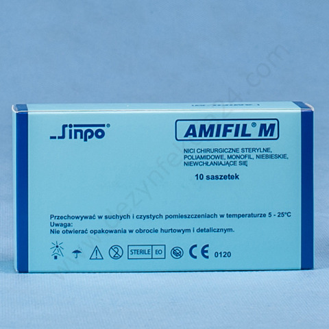 NICI AMIFIL M 2/0 CE-7, ig. 26 mm /45 cm T, 3/8 koła - niewchłanialne, monofilament (10 szt.)