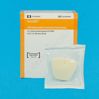 Opatrunek piankowy Kendall AMD z wycięciem 8,9 cm x 7,6 cm (10 szt.) -  Covidien [data ważności: 29.02.2024]