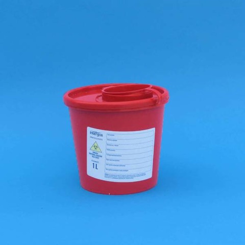 Pojemnik na odpady medyczne 1 L (czerwony) - Intergos