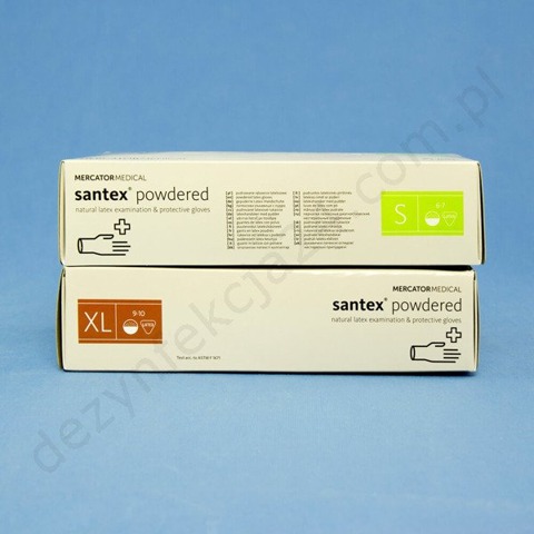 SANTEX - Rękawice lateksowe pudrowane (100 szt.)