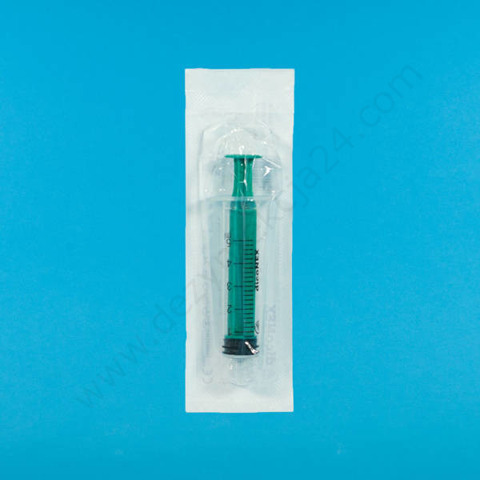 Strzykawka trzyczęściowa 5 ml LL, zielony tłok (100 szt.) - dicoNEX