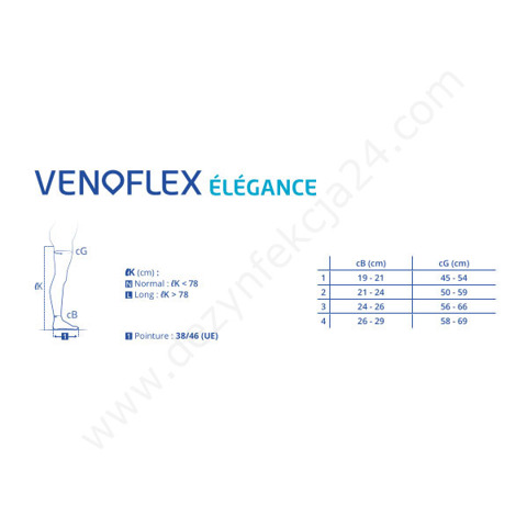 Venoflex Elegance podkolanówki normal, czarne C2 rozm. 3